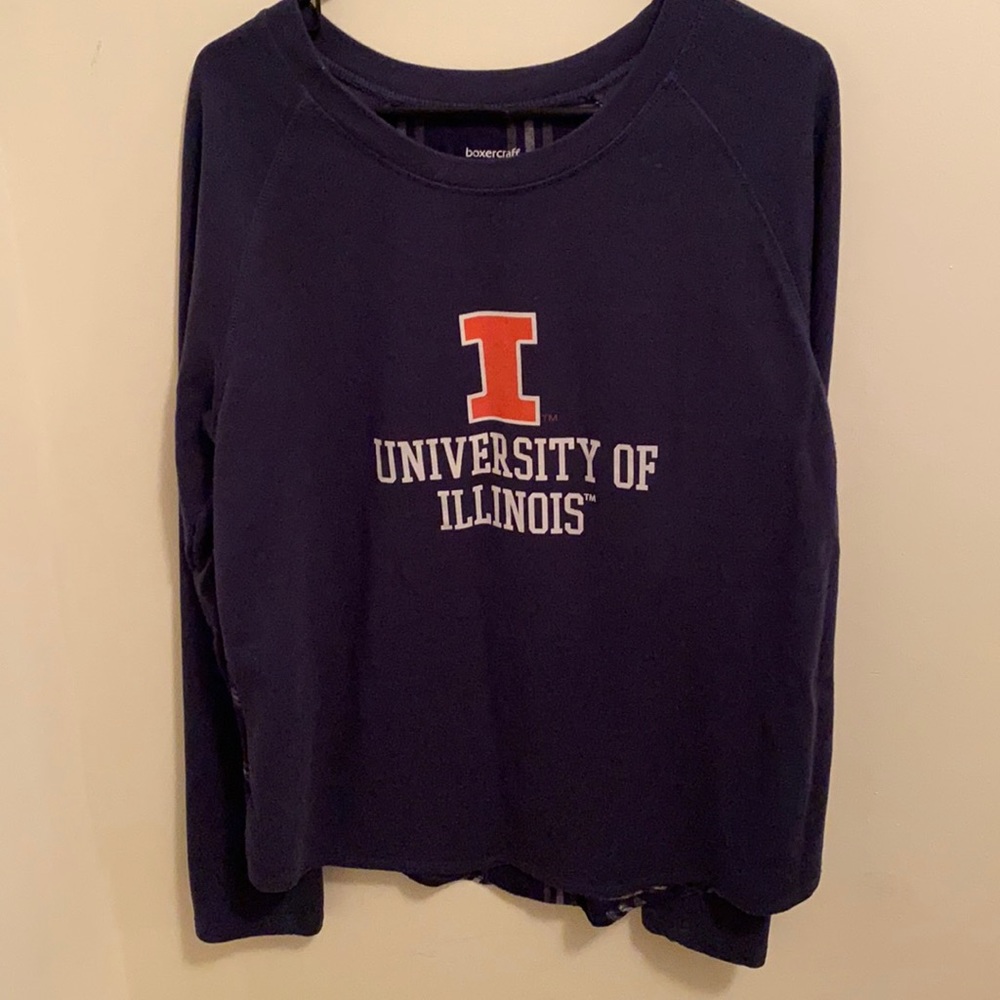 Plaid backed university of illinois sweater